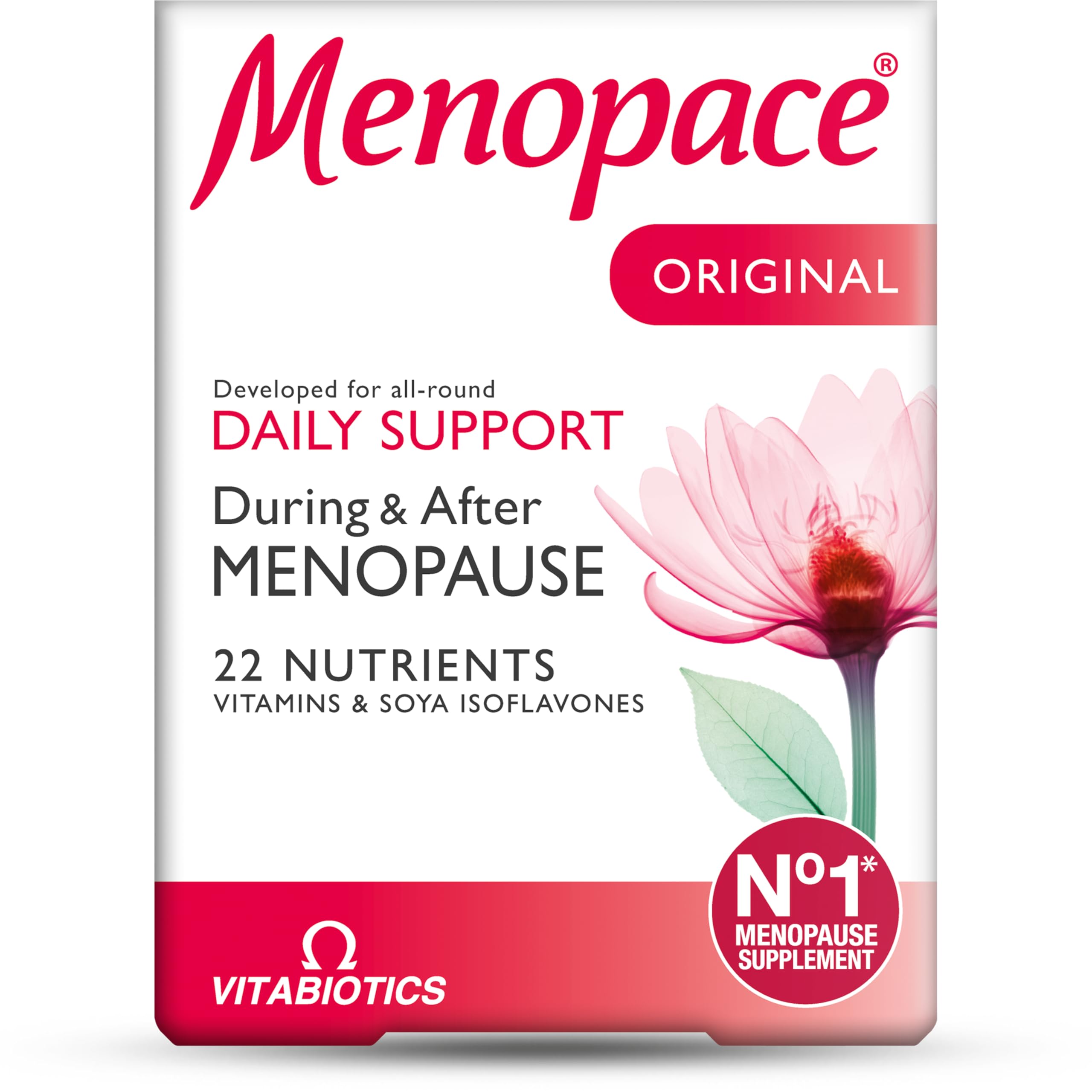 Menopace Original by Vitabiotics - 30-Day Menopause & Perimenopause Supplement Tablets - UK's No.1 Menopause Supplement Brand