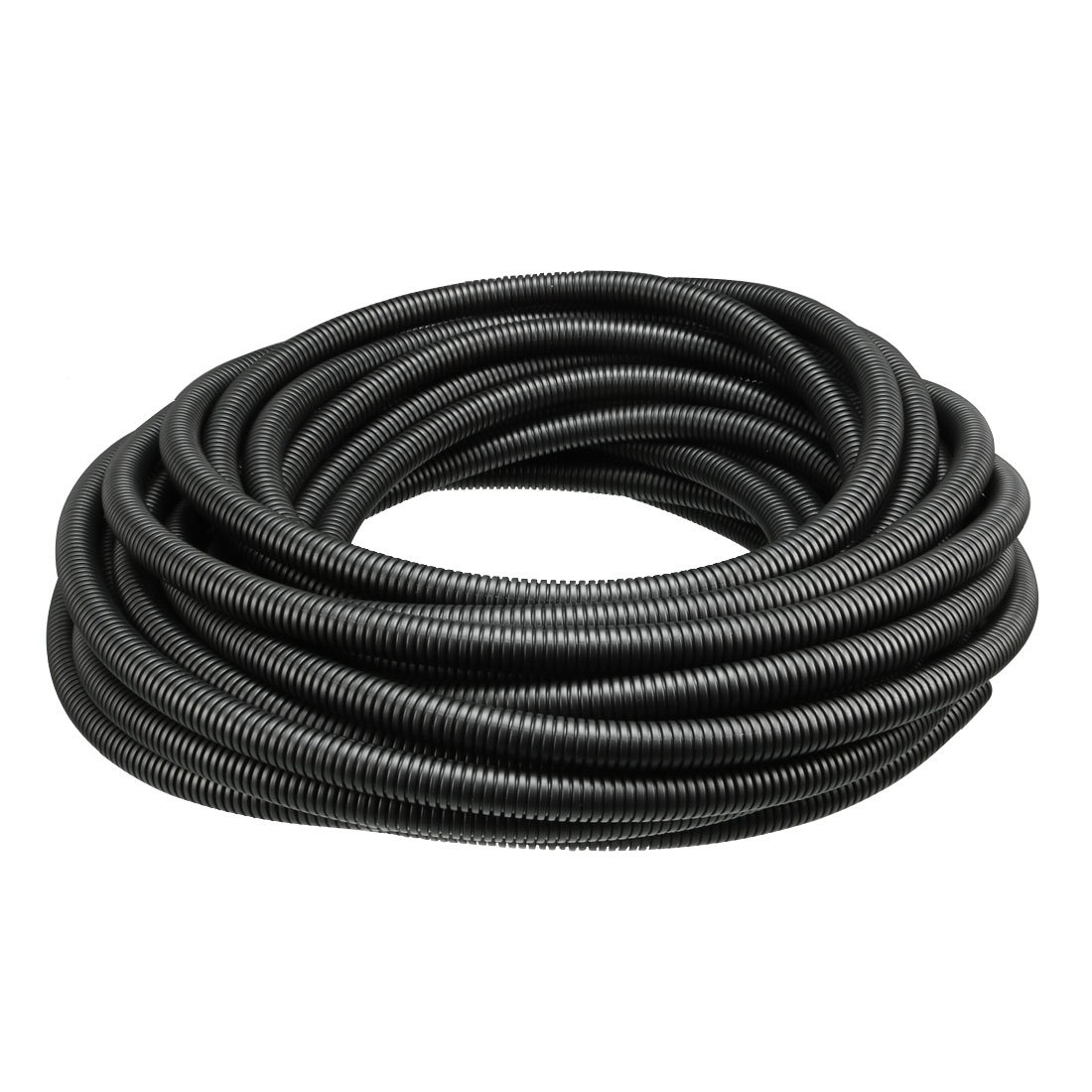 sourcing map 15 M 10 x 13 mm PP Flexible Corrugated Conduit Tube for Garden,Office Black