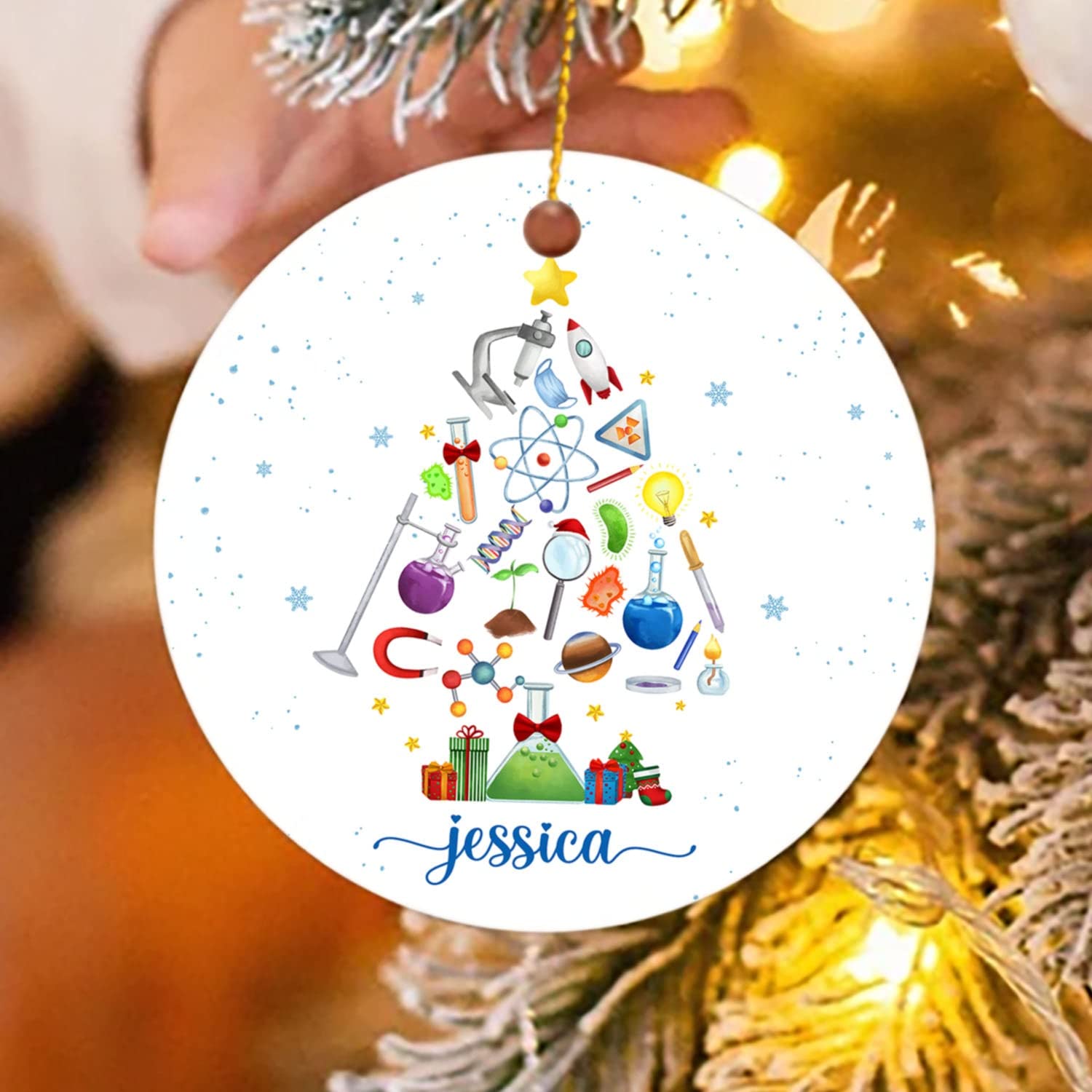 Personalized Chemist Christmas Tree Ornament