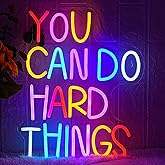 You Can Do Hard Things Neon Sign Dimmable LED Neon Signs for Wall Decor Neon Light Kids Wall Art Positive Classroom Decor USB Neon Light for Bedroom Birthday Party Classroom Backdrop Aesthetic Decoration