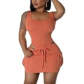 Ptorlio 2 Piece Sets for Women Sleeveless Shapewear Bodysuit Sexy Mini Skirt Set Club Outfits