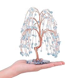 Jovivi Natural Healing Crystals Aquamarine Tree