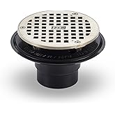 Zurn FD2254-AB2-R5 ABS Adjustable Shower Drain with 5" Round Nickel Head Assembly, 2"