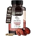 Longevity Botanicals Organic Reishi Mushroom Extract Capsules (120) | Concentrated 10:1 Ratio | 100% Fruiting Bodies | Lingzhi (Ganoderma lucidum) Supplement for Immune, Stress & Sleep Support