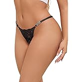 ohyeahlady Lace G-String Thongs for Women Low Rise Sexy Breathable T-back Thongs Hollow Out Underwear Panties for Women