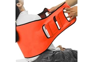 KKAFFE Transfer Sling, Bed Transfer Boards for Patient,Bed Assist Handle Back for Lifting Seniors，Bed Transfer Belt with Porous Handle，Seatbelt Lift Assist Devices Gate Belts Medical for Elderly(Orange)