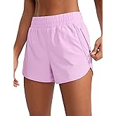 CRZ YOGA Dolphin Athletic Shorts for Women 3" - High Waisted Quick Dry for Running Workout Gym Track with Zip Pocket