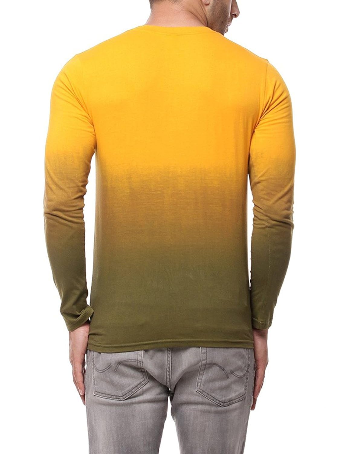 gritstones yellow full sleeve v neck t shirt gsfsombvnckyell
