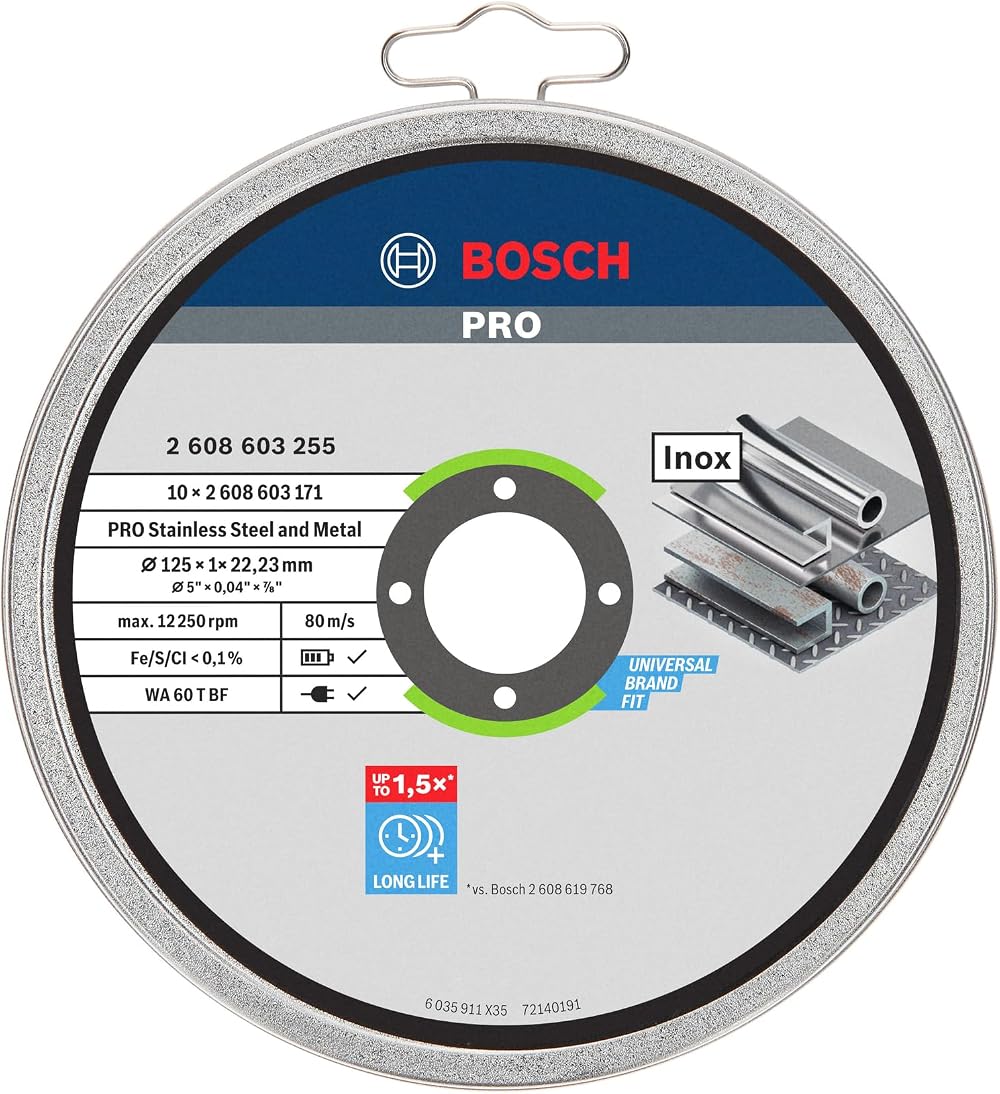 Bosch 125 mm Stainless Steel Cutting Disc 1 mm 22.23 mm Bore WA 60 T BF