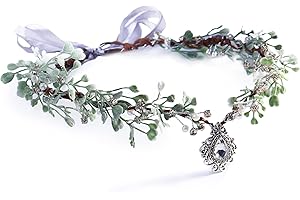 MOSTORY Fairy Flower Crown Women - Elf Headpiece Forest Floral Headband Woodland Circlet for Women Renaissance Halloween Accessory Renfaire Cosplay