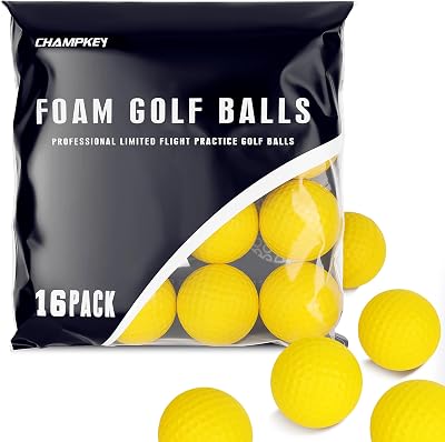 CHAMPKEY Practice Foam Golf Balls 16 Pack – True Spin & Feel Weighted Foam
