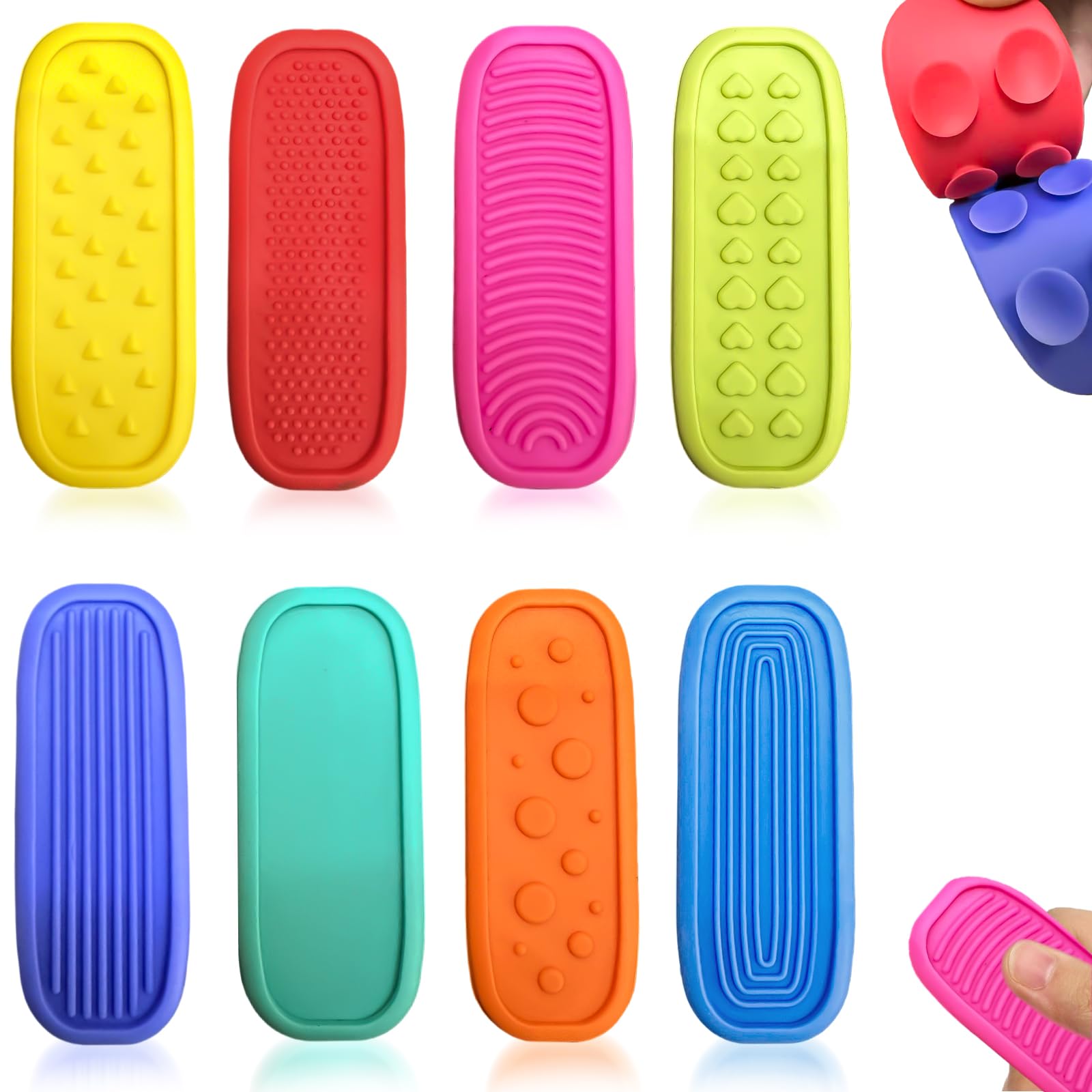 Echehi Sensory Fidget Toys 8 Pack with Suction Cup, Stress Relief for Adults & Kids, Quiet Fidget Toys for Classroom & Office, Calming Focus Toys for Concentration Training