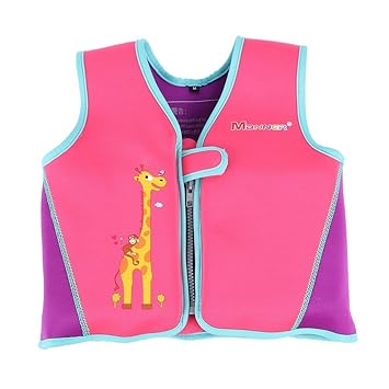 Amazon Com Kids Swim Vest Swimming Jacket Neoprene Floatation Swimwear Pink S 1 2 Years Baby