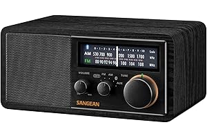 Sangean SG-118 SG-118 Tabletop Retro Wooden Cabinet AM/FM Analog Radio Receiver with Bluetooth