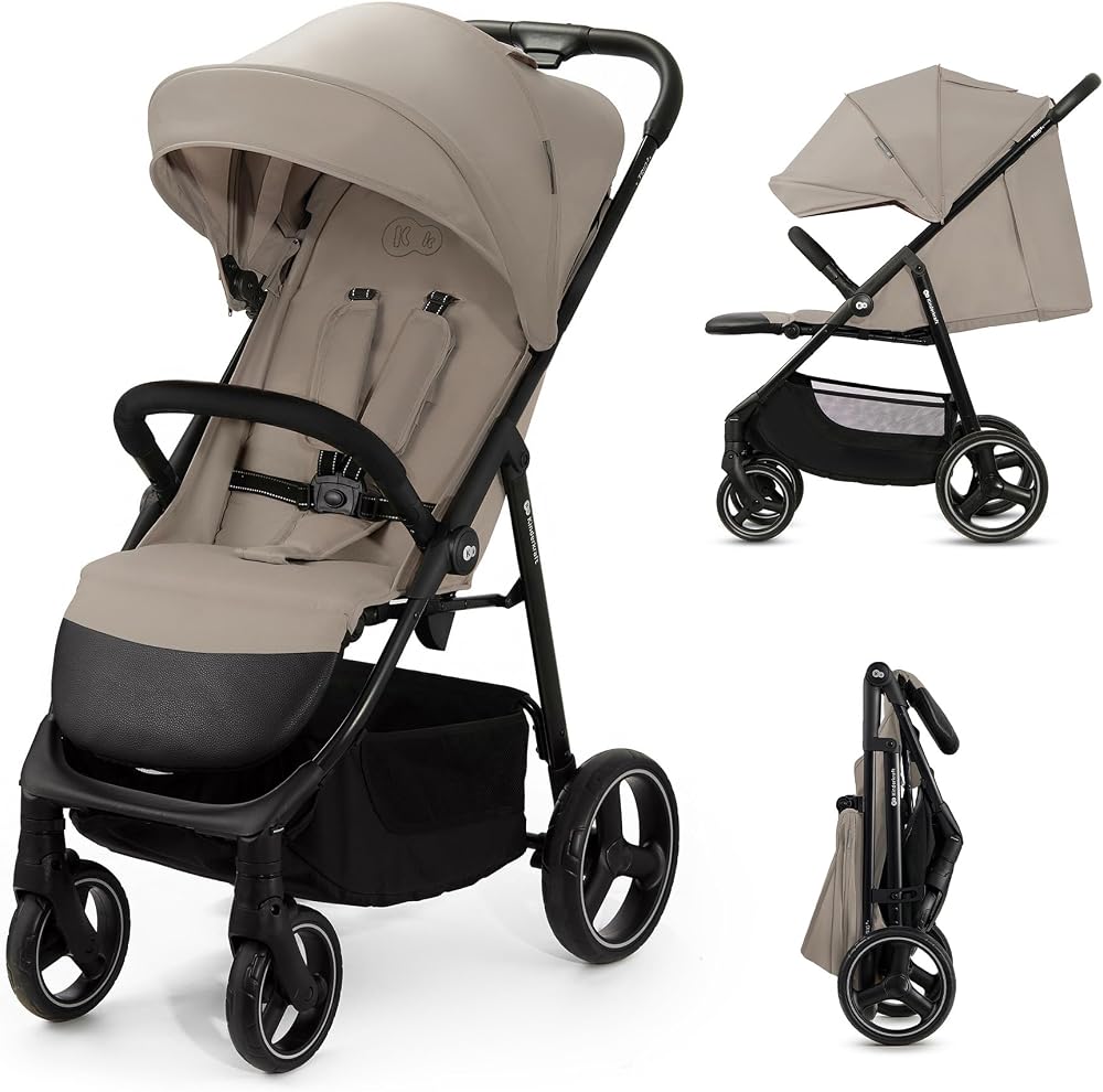Kinderkraft Trig 3 Lightweight Stroller Beige, One-Hand Fold, 5-Point Harness