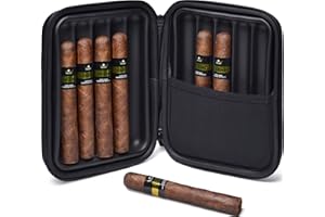 HIRQUITICKE EVA Cigar Case Travel holds up 10 Cigars - Lined Cigar Humidor - Humidor Case for Men with Matt Surface