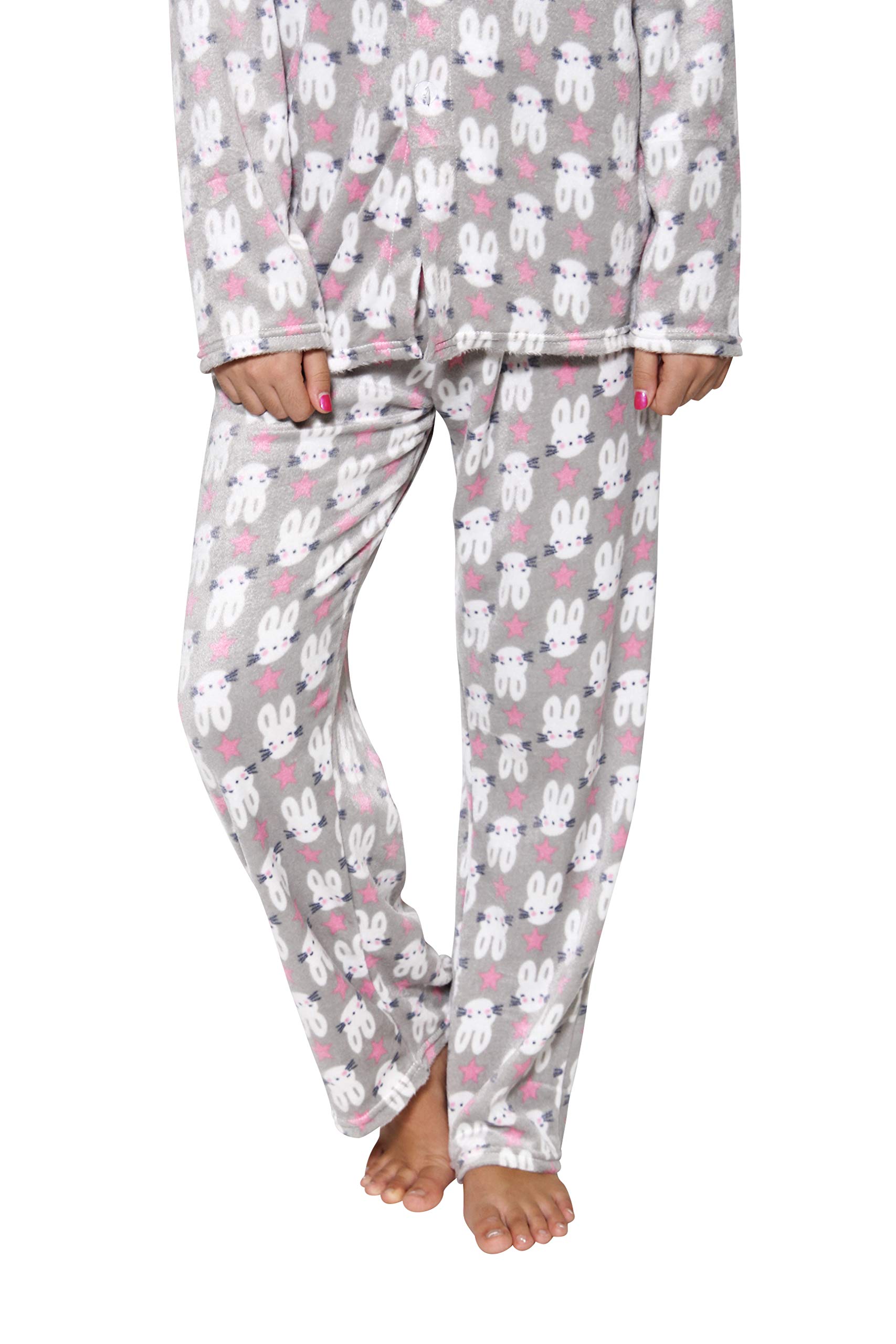 Real Essentials 3 Pack Women’s UltraSoft Fleece Comfy Stretch Pajama