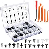 Car Retainer Clips & Fasteners Kit – 18 Universal Sizes Nylon Bumper, Fender Rivets, Door Panel Clips, and Plastic Rivets wit
