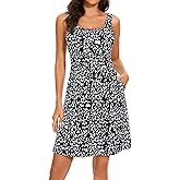 Women’s UPF 50+ Tank Dress A-Line with Pockets Breathable Quick Dry Sun Protection for Hiking Camping Beach Outdoor