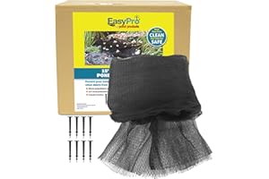 EASYPRO POND PRODUCTS EasyPro NP1515 3/4“ Premium Pond Cover Netting | 15’ x 15’ | Sturdy Net to Catch Leaves and Debris | Protect Koi Fish from Birds & Cats | 8 Stakes Included