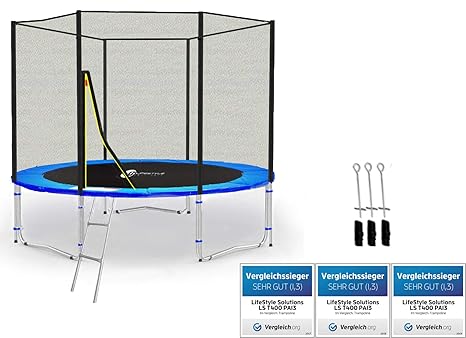 Lifestyle ProAktiv LS-T245-PA8 (BA) Garten- Trampolin 245 cm - 8ft - Extra Starkes Sicherheitsnetz - Neu