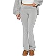 NUFIWI Women Skinny Flare Yoga Pants Low Waist Bootcut Bell Bottom Leggings Lounge Jogger Sweatpants Streetwear