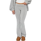NUFIWI Women Skinny Flare Yoga Pants Low Waist Bootcut Bell Bottom Leggings Lounge Jogger Sweatpants Streetwear