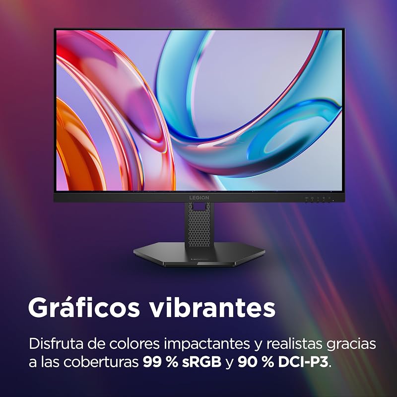 Legion 27Q-10 - Monitor Gaming QHD 27" (IPS, 240 Hz, 0.5 ms, 16:9, HDMI 2.1 - DP 1.4, NVIDIA G-Sync, AMD FreeSync Premium, VESA Adaptive Sync, Ajuste Inclinación/Altura/Pivote/Giro) Negro