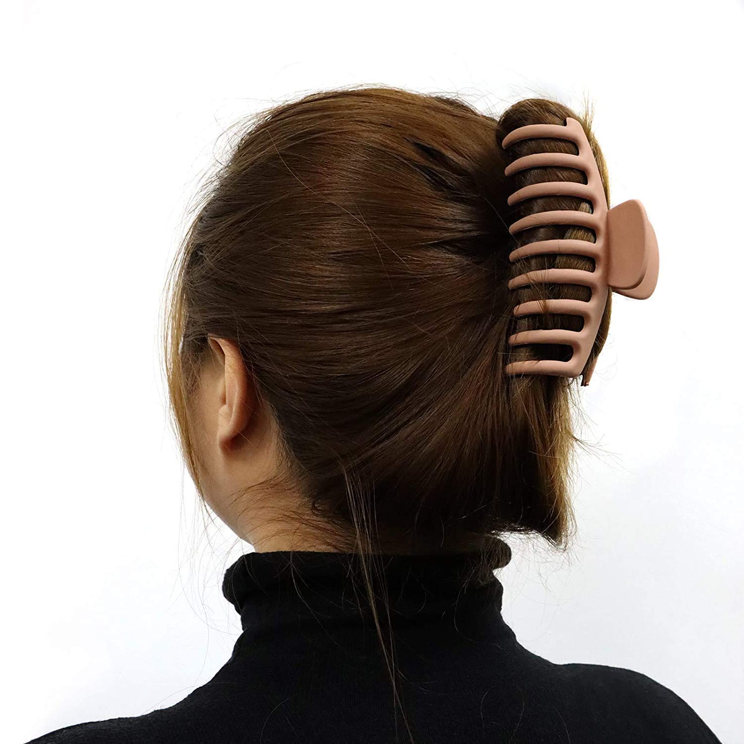 JSY Hair Clips Big Hair Claw Clips Nonslip Large Claw Clip for Women and Girls Thin Hair, Strong Hold for Thick Hair, 4 Color Available 4.3 Inch (4 Packs) : Beauty