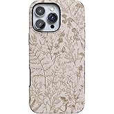 Casely iPhone 16 Pro Case | Beige Garden | Neutral Floral | Bold Protective Design | Compatible with MagSafe