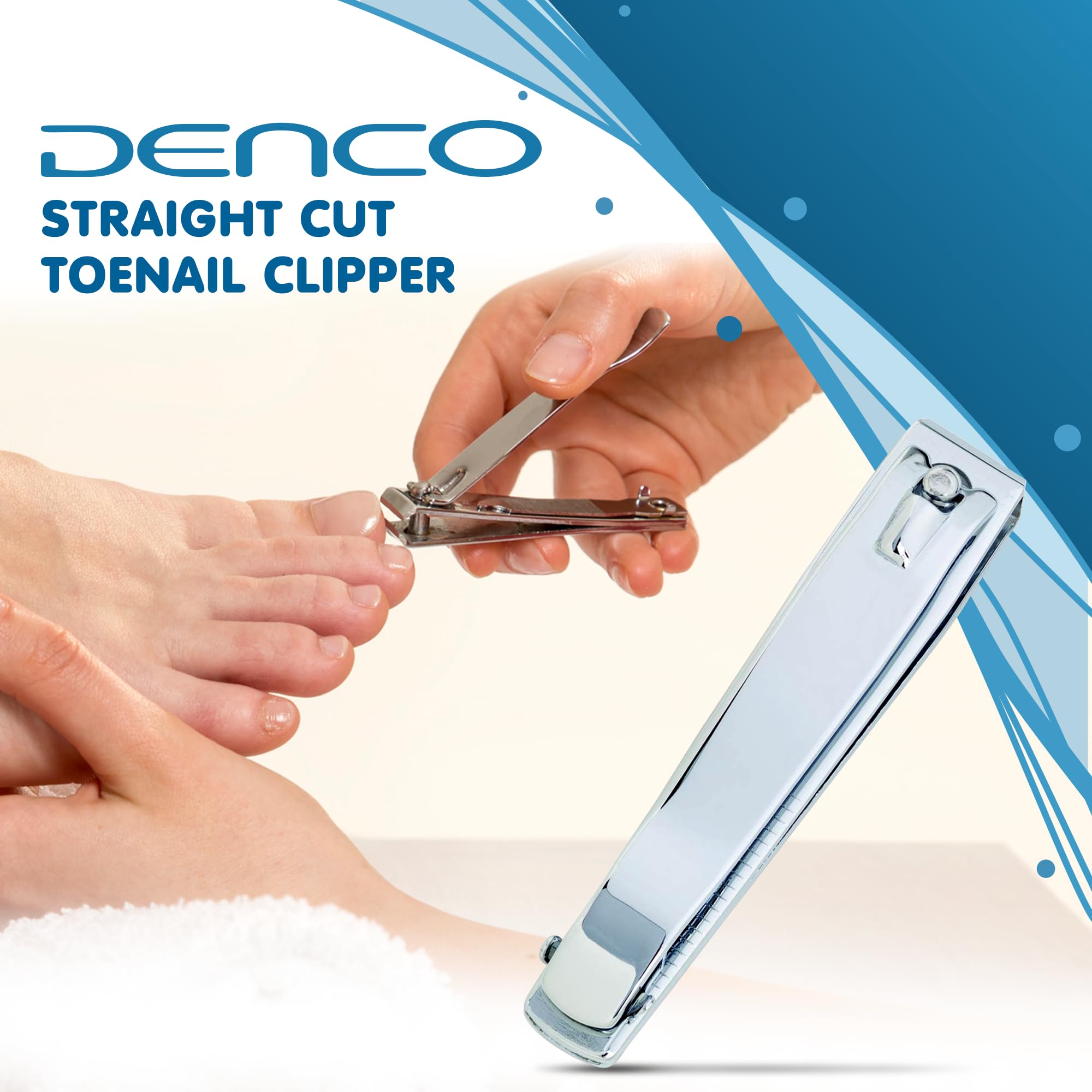 Denco Straight Cut Toenail Clipper,Silver,1 Count (Pack of 1),3559N