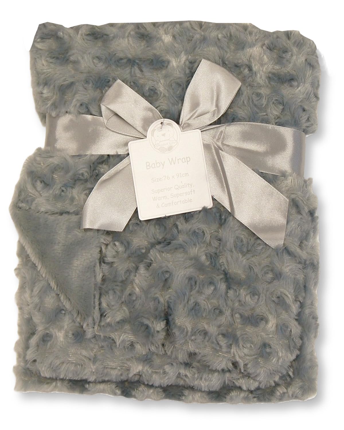 Baby Rosebud Coral Fleece Wrap Blanket - 4 Colours (Grey)