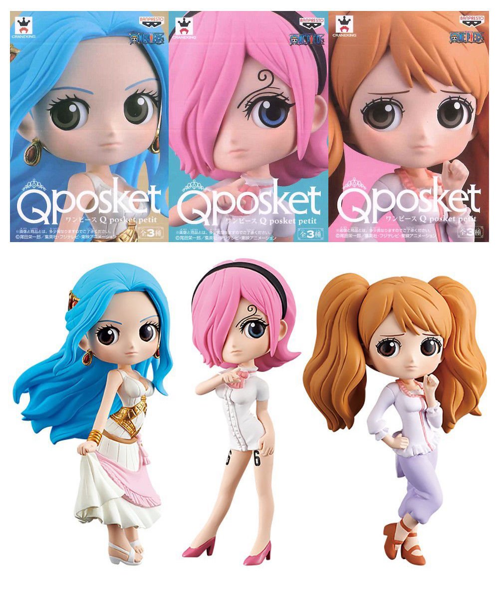 Animation Art Characters One Piece Q Posket Petit Vivi Reiju Pudding 3 Figure Set Banpresto Collectibles Convergence4d Com