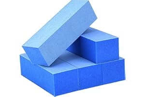 Maryton Nail Buffer Blocks, Fine Grit 180/240 Professional Salon Quality 3 Way Blue Buffing Blocks for Natural Nails - Buff Nails Prior to Application of Gel Polish, Acrylic, 5 Count