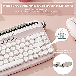YUNZII Upgraded Wireless Typewriter Keyboard, Retro