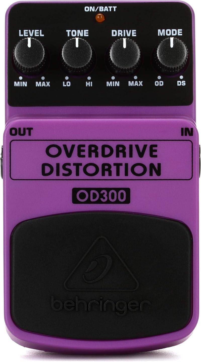 Behringer OD300 Overdrive Distortion Pedal Guitar 2-Mode Tone Blend Purple