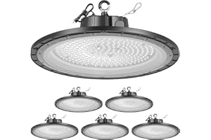 VEVOR 6 Pack LED High Bay Lights, 5000K 200W 30000LM Super Bright UFO LED Warehouse Shop Lights, IP65 Waterproof, 100-277V Wi