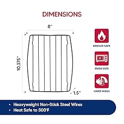 HIC Kitchen Rectangular Wire Roasting Rack, Nonstick