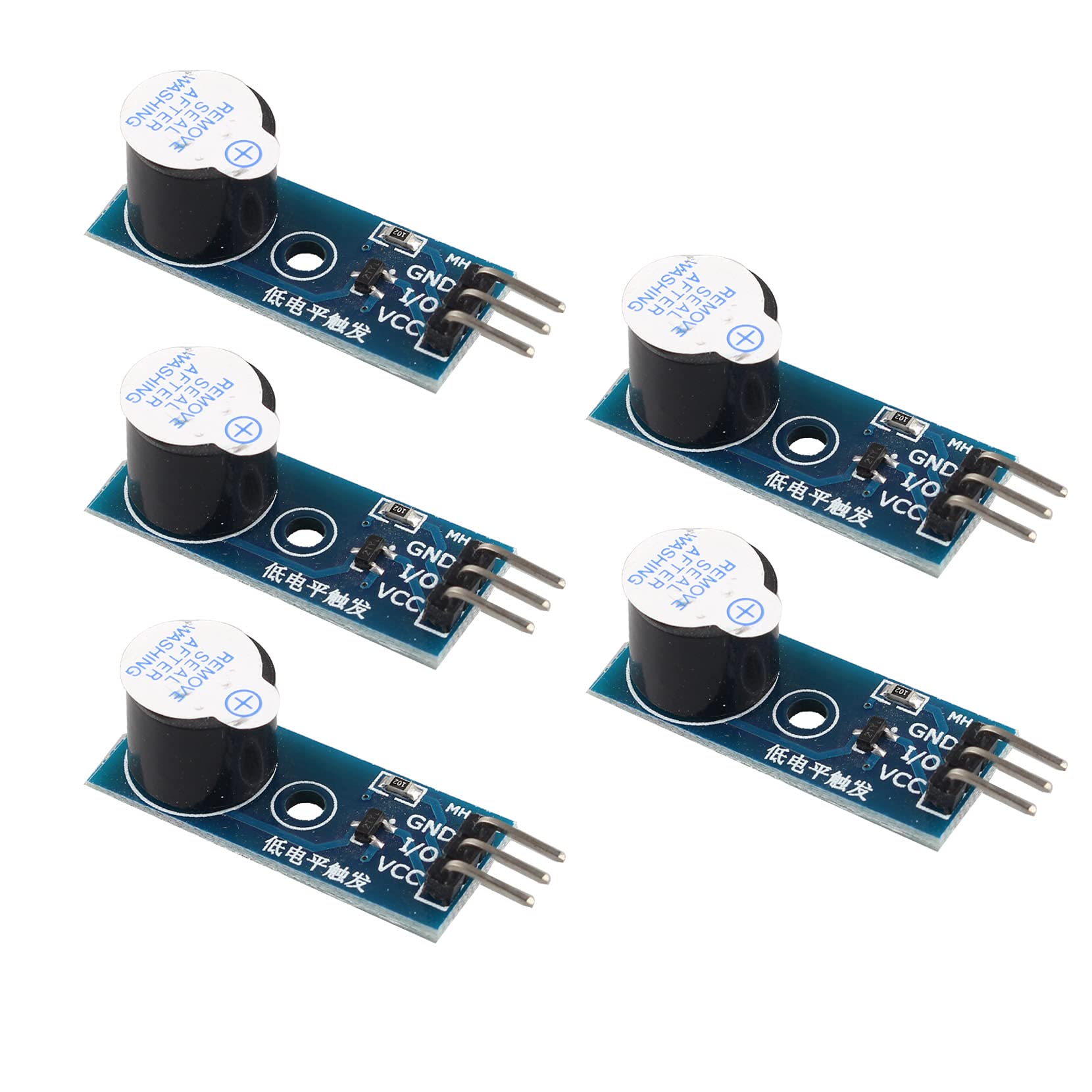 Jopto 5PCS DC 3.3-5V Active Low Level Trigger Buzzer Alarm Sound Module 3 Pin Control Compatible with Arduino