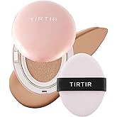 TIRTIR Mask Fit All Cover Pink Cushion Foundation | High coverage, Velvety Matte Finish, Lightweight, Flawless, Corrects Redness, Korean Cushion (#27C Cool Beige, Full Size, 0.63 Fl Oz)