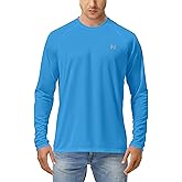 isnowood Sun Protection Shirts for Men, UPF 50+ Long Sleeve, UV Quick Dry Rash Guard Swim Shirt for Fishing Hiking Running