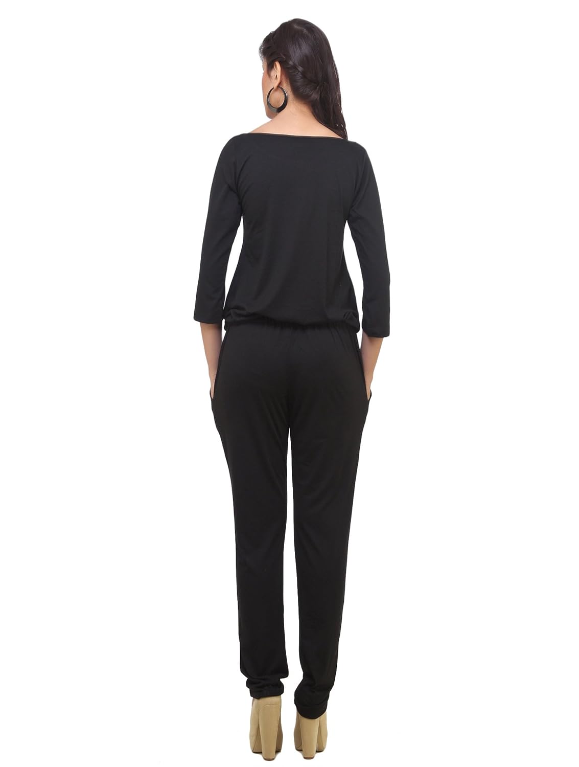 cottinfab keyhole two pockets women's jumpsuit