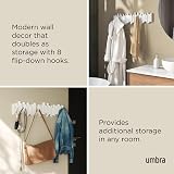 Umbra Sticks Wall-Mounted Coat Rack Rail with 8 Retractable Pegs White view 4