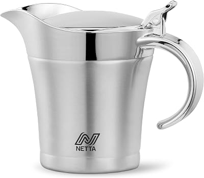 Netta Gravy Boat 500ml Stainless Steel Double Wall Insulated with Lid