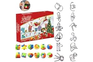 Christmas Advent Calendar 2025 Brain Teaser Puzzle Box, 24 Days Xmas Countdown Calendar, Advent Calendar Fidget Toys, Metal W