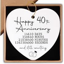 Amazon.com: 40th Wedding Anniversary Ornament Gifts for Couple ...