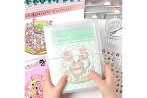 26 Sheets Sticker Storage Organizer Folder Binder Collecting Book, Reusable Stickers Collection Holder Notebook with 52 Pocke