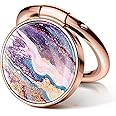 GVIEWIN Marble Cell Phone Ring Holder, Metal Kickstand Grip for Magnetic Car Mount Compatible with iPhone 16 Pro Max/15 Plus/14/13/12 Series & Galaxy S24/S23 Ultra and Other Phones(Dreamland River)