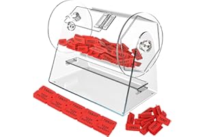Raffle Drum, Acrylic Raffle Tickets Spinner Box with 200 Tickets, Transparent Raffle Box, Holds Approximately 2,000 Raffle Ti