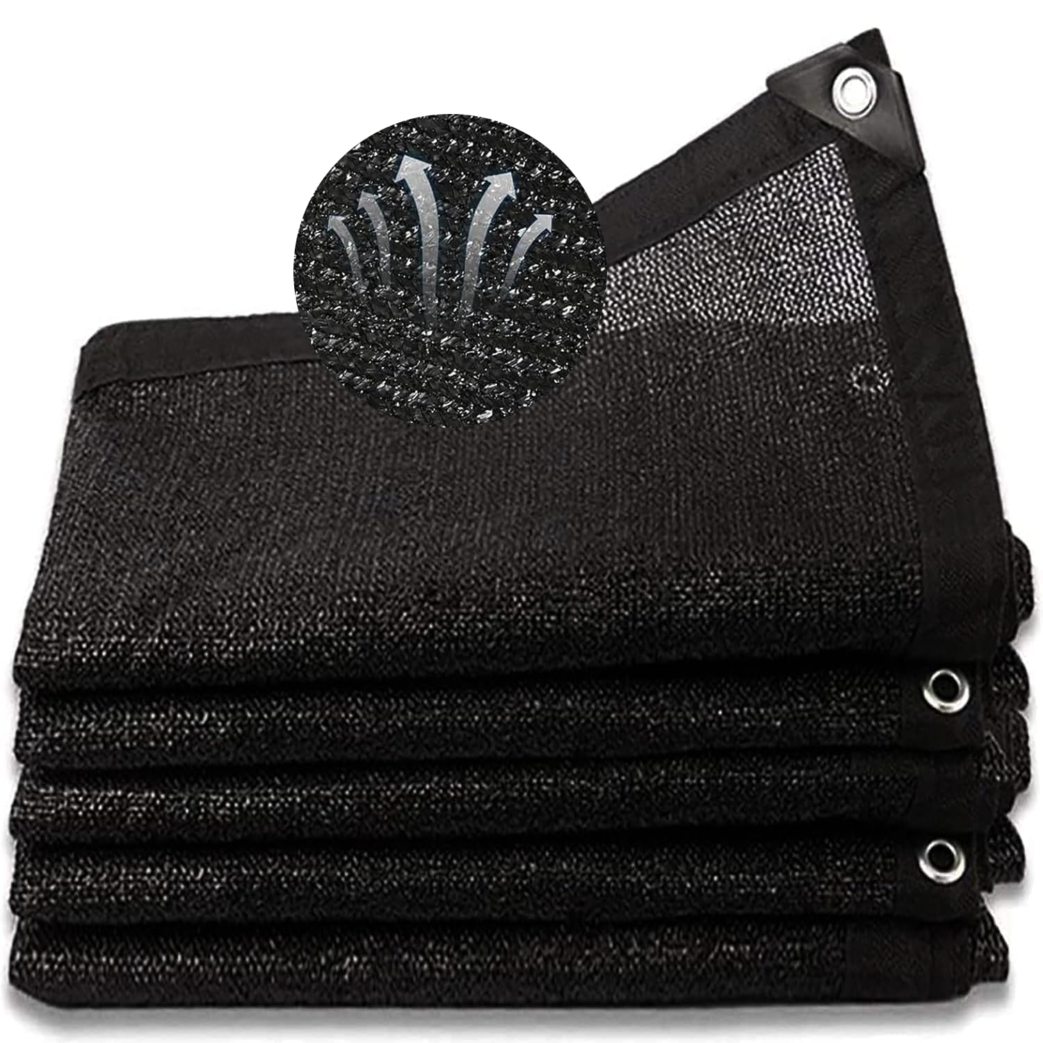 LYQCZ Shade Cloth SunBlock 85%-95% UV, Garden Shade Net with Grommets, Greenhouse Shade Netting for Fence Privacy Screen Balcony, Sun Shade Net for Plant Pergola Patio Carport (Black 8-PIN 95%,1x2m)